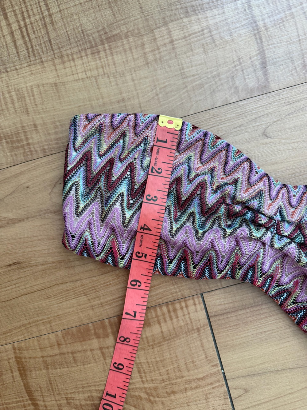 Missoni Style Pink Zigzag Strapless Bandeau Top size L New Vintage Rare from Y2K - Picture 4 of 8